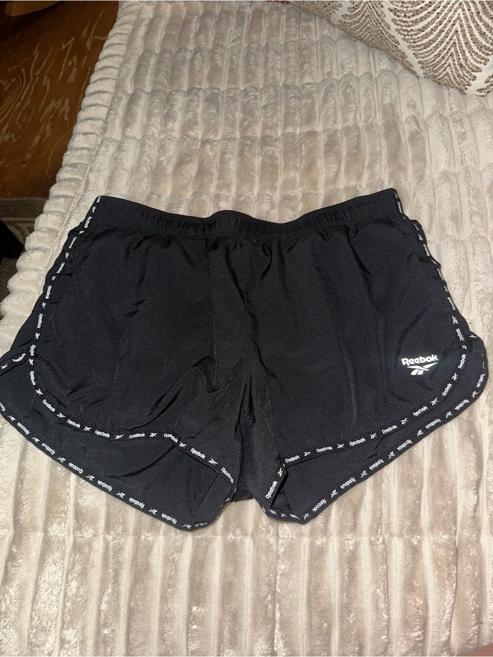 Reebok Black Women's Athletic Shorts with Logo Trim